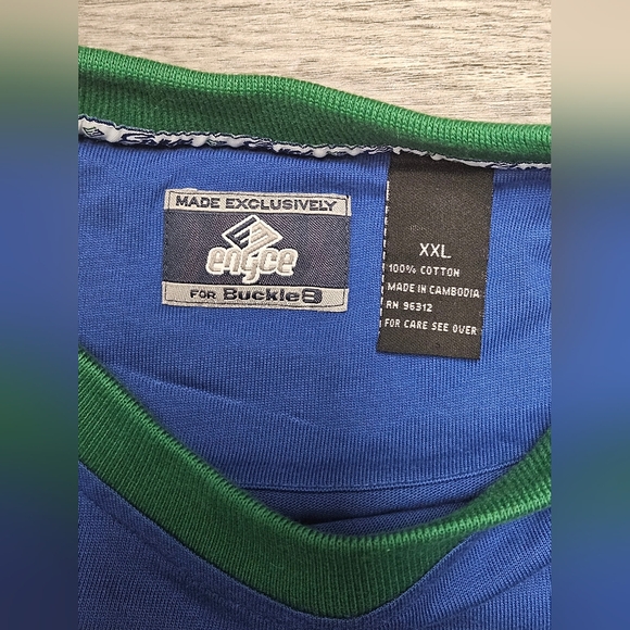 New Vintage Y2K ENYCE T-Shirt Men’s Size 2XL Blue Green White Hip-hop Oversized - Picture 3 of 6